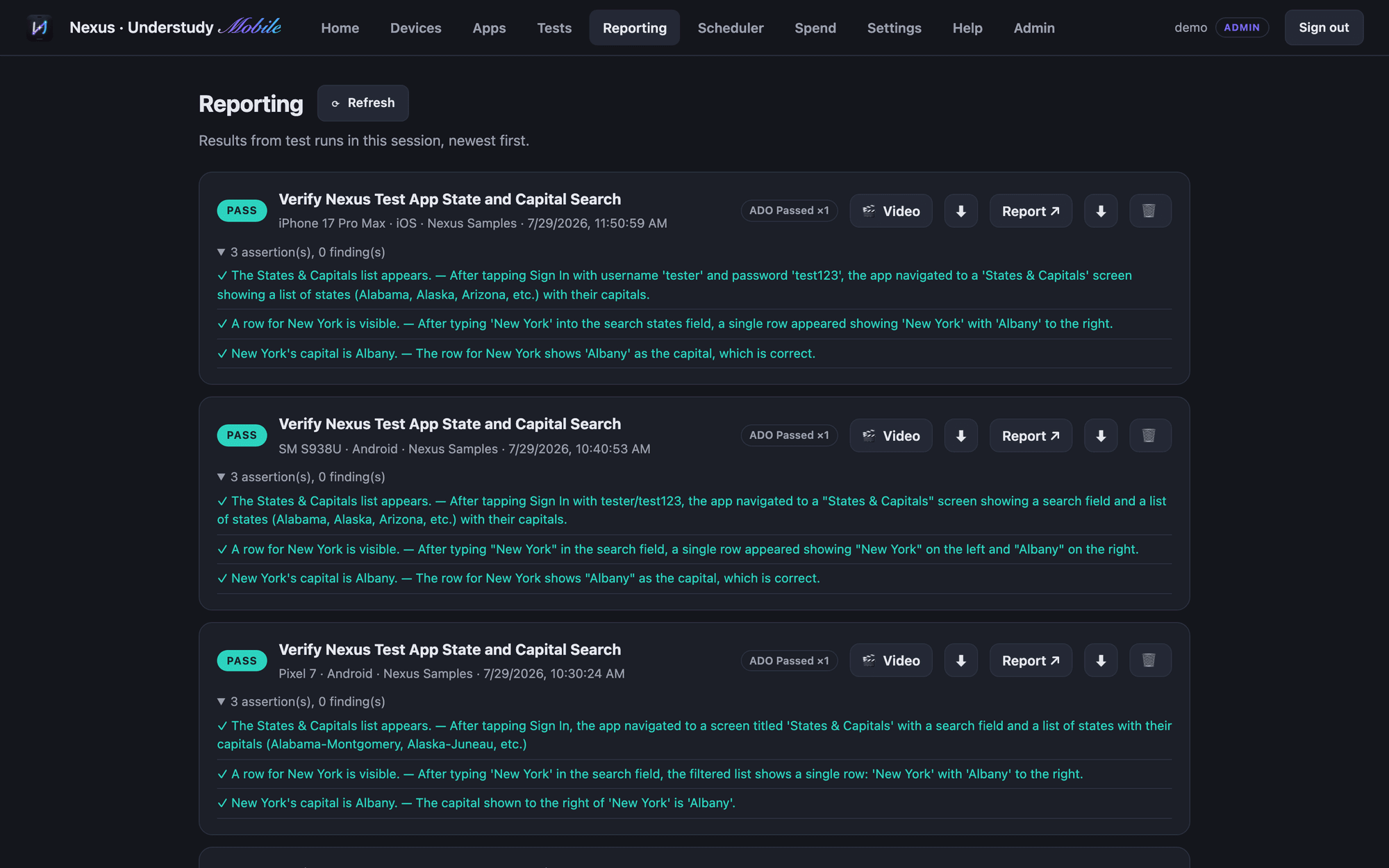 Cross-device results