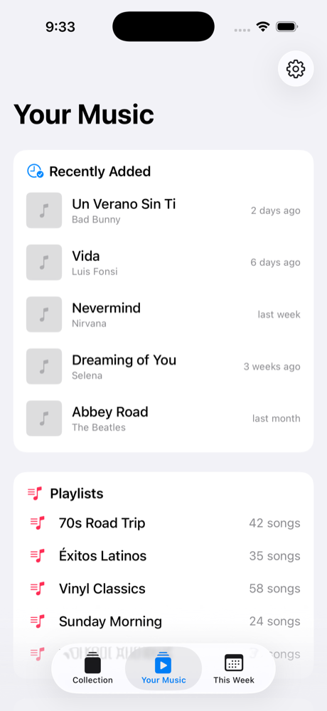 musicLedger — Your Music with recently added, playlists and most played