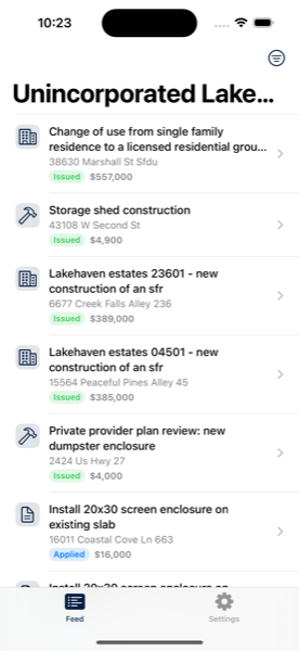 PermitWire β live permit feed for Lake County