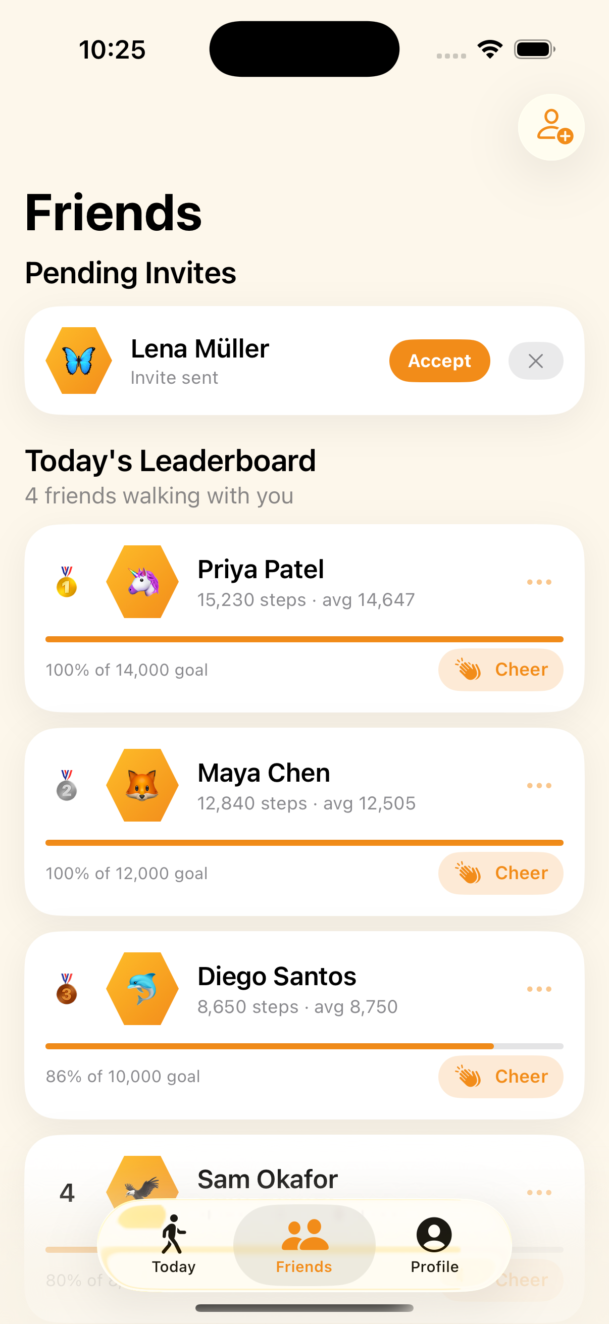 StepHive — Friends leaderboard