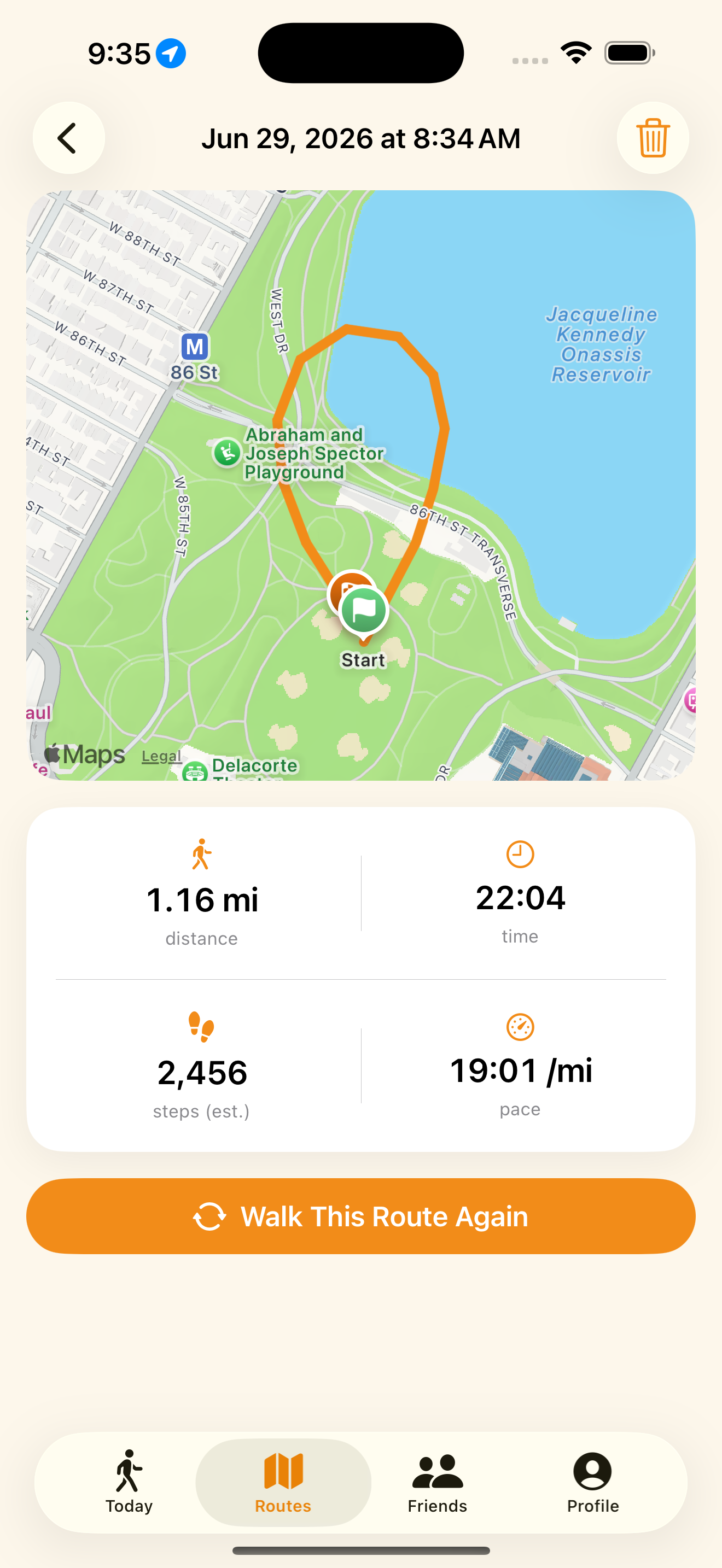 StepHive β A tracked walk with route map and stats